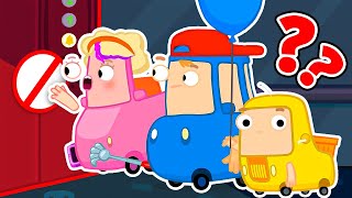 Os carrinhos Wheelzy ficaram presos no elevador! Desenho animado infantil da Família Wheelzy