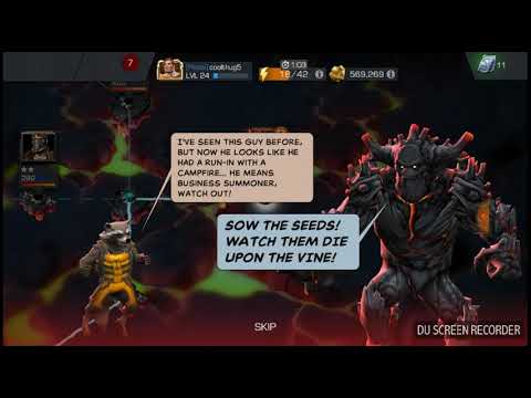 Fighting the king Groot that has the chaos Stone with my new four star!