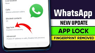 WhatsApp App lock update || WhatsApp fingerprint lock settings || Unlock with biometric