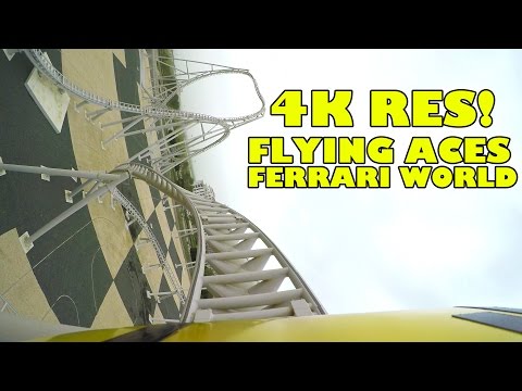 Flying Aces Roller Coaster INCREDIBLE 4K Ultra HD POV Footage! Ferrari World Abu Dhabi UAE