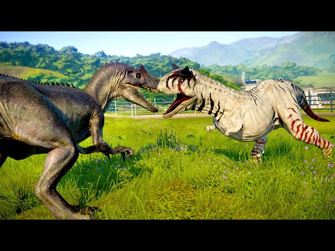 CARNOTAURUS vs ALLOSAURUS vs ANKYLOSAURUS - Jurassic World Evolution