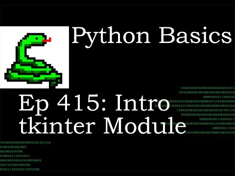 Python Basics Intro Tkinter Module