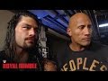 Roman Reigns celebrates with The Rock after winning the Royal Rumble Match - WWE Network