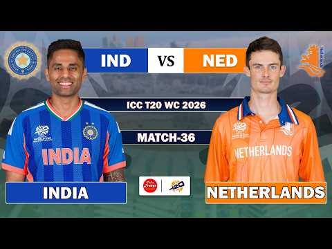 INDIA vs NETHERLANDS T20 WORLD CUP 36TH MATCH LIVE | IND vs NED LIVE MATCH COMMENTARY