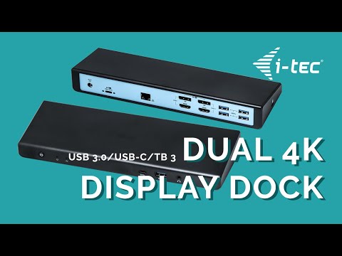 I-TEC USB 3.0 / USB-C dviguba HDMI prijungimo stotis 2x HDMI 1x GLAN 2x USB 3.0 4x USB 2.0 1x garsas 1x mikrofonas video