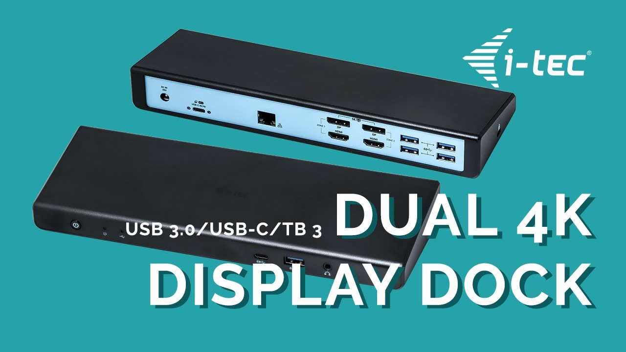 i-tec USB 3.0/USB-C/TB 3 Dual 4K Display Dock + PD 85W