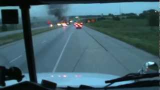 preview picture of video 'Ford Explorer on fire along I-80 near Iowa City, IA.'