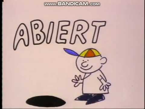 Classic Sesame Street -  A boy manholes word ABIERTO (1985)