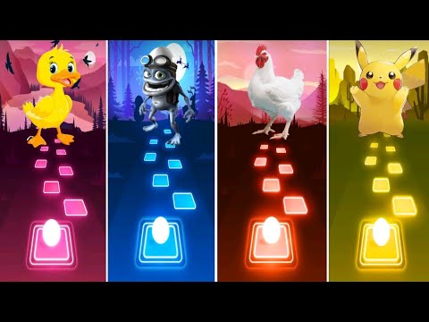 The Duck VS Axel F Crazy Frog VS Chicken Dance VS Pikachu Song -Tiles hop EDM Rush