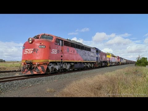 SSR Broad Gauge Grain Train With 6 EMD Locomotives - PoathTV Australian Railways