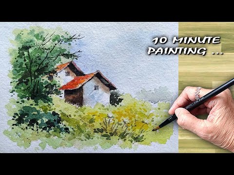 🎨 Best Landscape Painting for Beginners | Watercolor | Watercolour | जलरंग निसर्गचित्र पेंटिंग