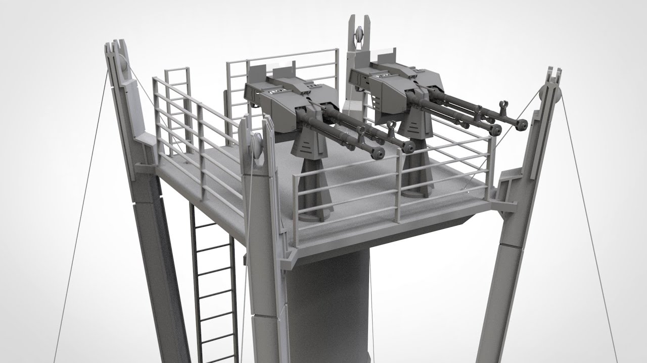 Torre dei soldati dell'astronave Modello 3D