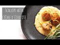 Seared scallops with crème d'échalote (French creamy shallot sauce for fish and scallops)