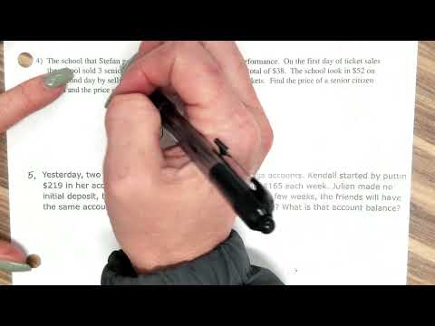 Algebra System of Equations Word Problems Set Up