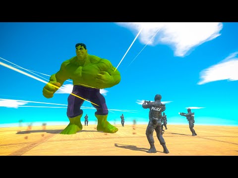 5x POLICE FORCES VS HULK DEATH TRAP MISSION - Animal Revolt Battle Simulator