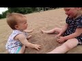 THE FLOOR IS LAVA CHALLENGE!! at the park with my baby brother lava monster