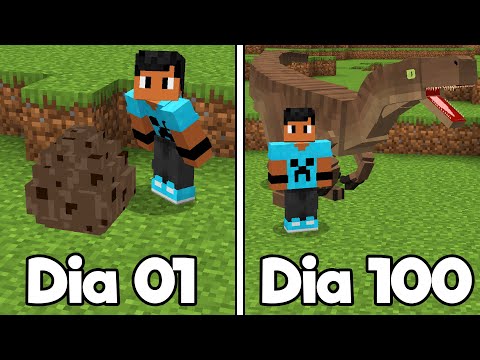 SOBREVIVI 100 DIAS NO MUNDO DE DINOSSAUROS MINECRAFT O FILME 2
