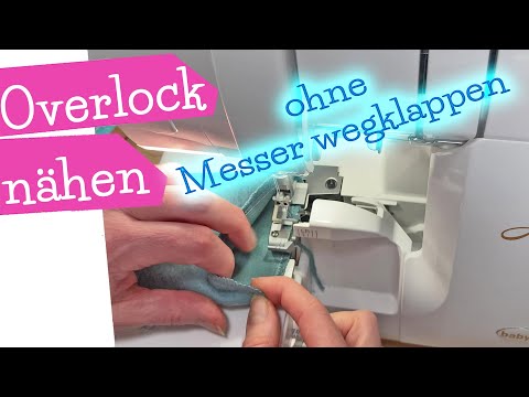 Overlock sewing without folding away the knife | Sewing in the round without folding away the kni...