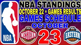 NBA STANDINGS TODAY OCTOBER 22, 2025 | GAMES RESULT | GAMES SCHEDULE October 23, 2025