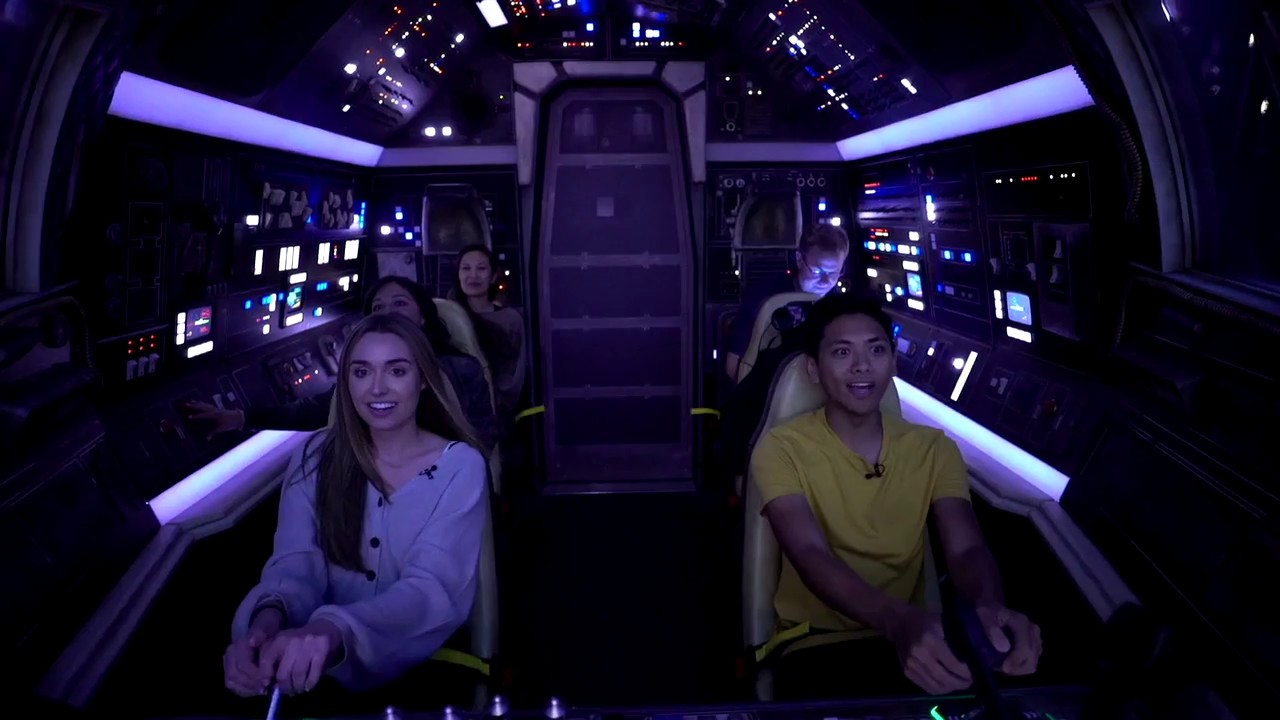 Onboard Millennium Falcon Smugglers Run at Star Wars Galaxy's Edge