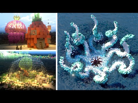 Underwater House Minecraft Builds | BASIC vs INTERMEDIATE vs EXPERT