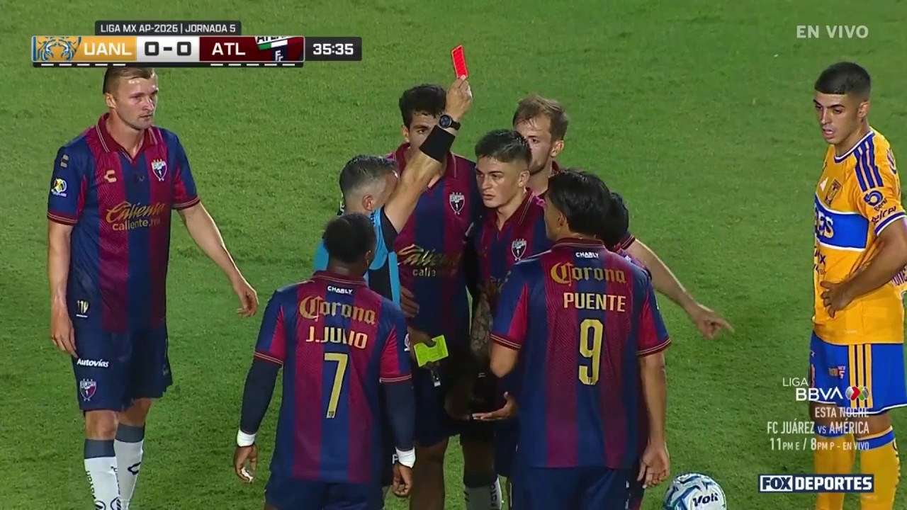 🟥😲 LUIS CALZADILLA DEJA A ATLANTE CON 10 | Tigres UANL 0-0 Atlante FC | Jornada 5 | Liga MX