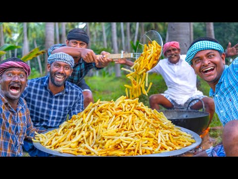 FRENCH FRIES | Crispy French Fried potatoes Recipe Cooking In Village | Finger Chips | Easy Snacks