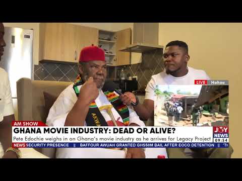 Pete Edochie weighs in on Ghana’s movie industry as he arrives for Legacy Project.