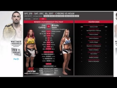 UFC 219 - CYBORG VS HOLM - SAT. DEC. 30, 2017