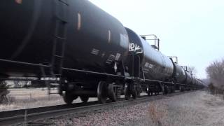 preview picture of video 'Westbound St. Pattys Day NREX Empty Ethanol on the IC&E Mason City Sub'