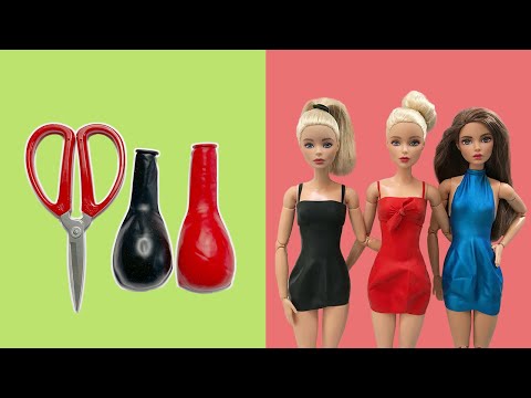 Making Doll Clothes With Balloons #3 | 3 DIY Dresses...