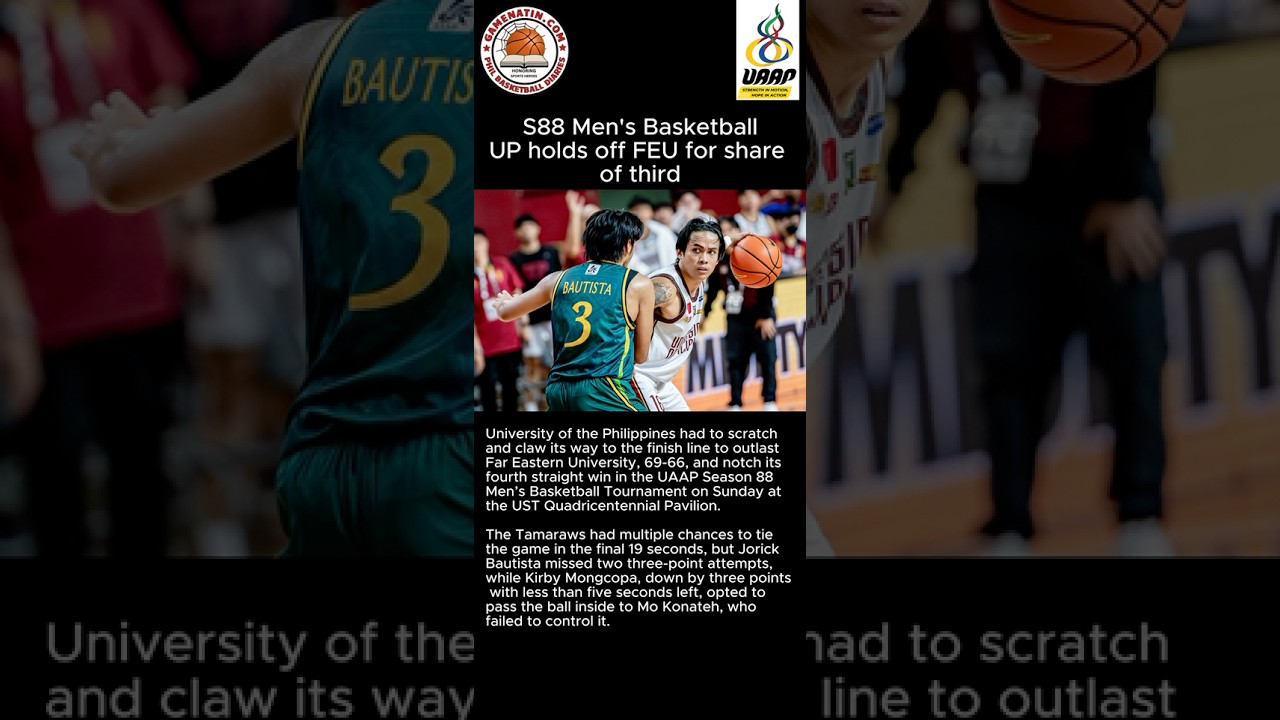 UAAP Men's Basketball: UP turns back FEU, 69-66