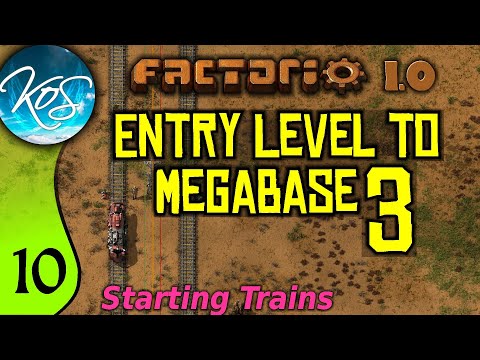 Factorio 1.0 Entry Level to Megabase 3, Ep 10: STARTING TRAINS - Guide, Tutorial