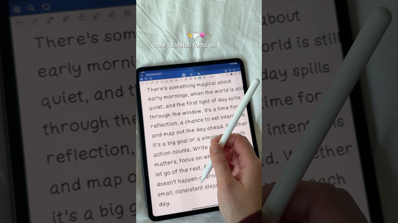 how to install handwritten fonts on your iPad for note-taking✏️🗒️ #goodnotes #ipadpro #ipadplanner