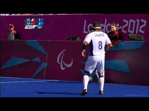 Football 5-a-side FRA vs TUR-1st half Match 10 Men's Team - B1 Prelims -London 2012 Paralympic Games