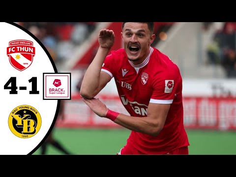 FC Thun Vs BSC Youngboys 4 - 1 Swiss Super League Highlights | Thun Youngboys 