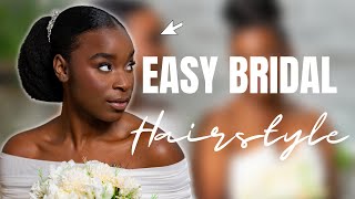 Easy Elegant Bridal Bun Hair Tutorial for Natural Hair