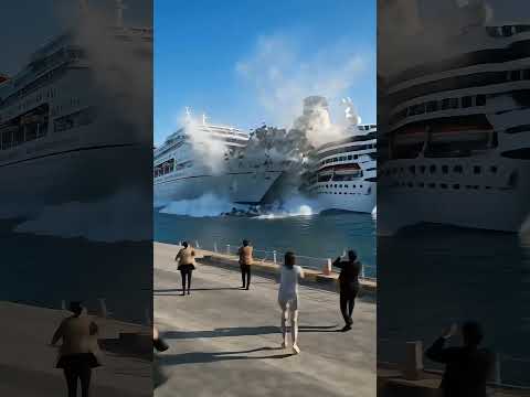 Thumbnail for Unexpected Crash — Two Cruise Ships Cross Paths Near the Port!