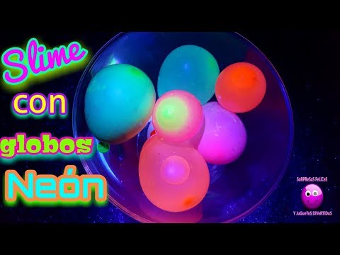 Slime con globos en la oscuridad