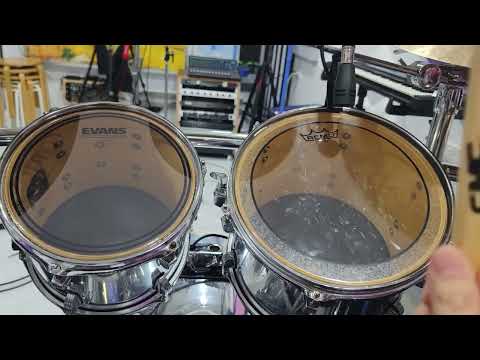 Evan EC2S VS REMO Pinstripe tom head comparison