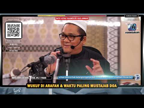 TAZKIRAH : Peristiwa Di Arafah & Waktu Paling Istimewa Dalam Bulan Zulhijjah - Ustaz Shamsuri Ahmad