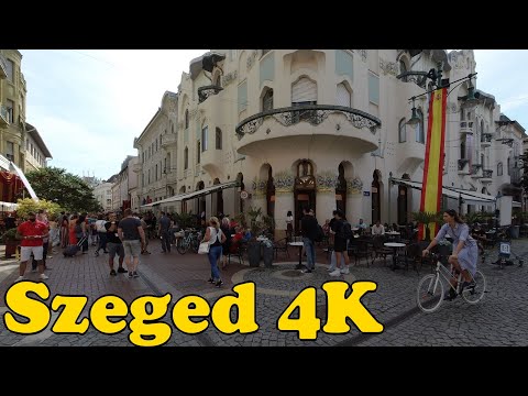 Walk around Szeged Hungary. [4K]
