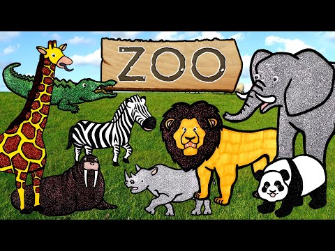 Let's Draw Zoo Animals Together! | Drawing and Coloring with Glitter & Googly Eyes