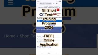 NII Training Program 2026 🔥 Short-Term Research | No Fees | Life Science Students