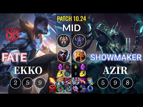 SB FATE Ekko vs DWG Showmaker Azir Mid - KR Patch 10.24
