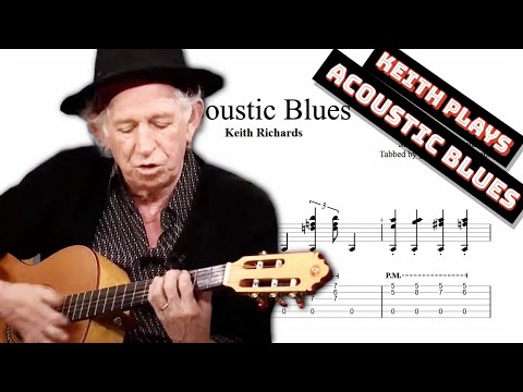 Keith Richards - Acoustic Blues TAB - fingerpicking acoustic guitar tab (PDF + Guitar Pro)