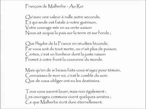 Malherbe (François de) : AU ROI - Qu'avec une valeur à nulle autre seconde,