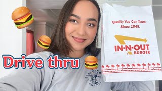 In-n-Out drive thru 🍔 アメリカでドライブスルーしてきた😗