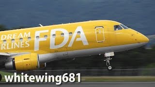 preview picture of video '[FDA Yellow Livery] Fuji Dream Airlines ERJ-175 JA07FJ TAKE-OFF MATSUMOTO Airport 松本空港 2014.8.3'