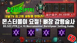 PTR 2.6.10 요절 뼈창 강령술사(D3.S22.PTR2.6.10.Necromencer.BornSpear.Setting.Guide)